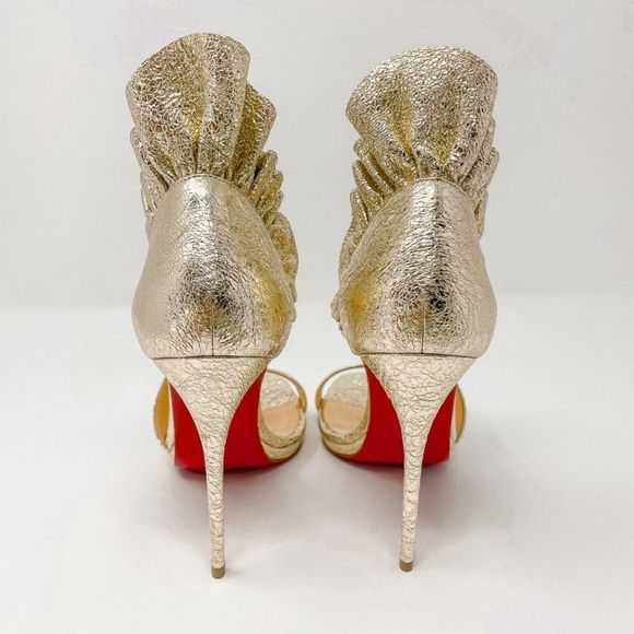 Christian Louboutin Gold Heels - Picture 7 of 16